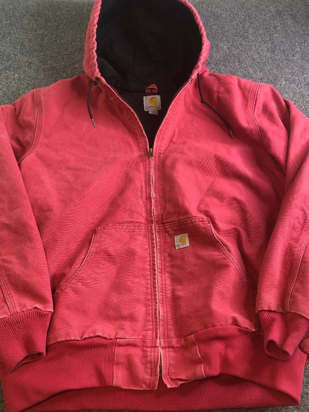 Carhartt Womens XL (16-18) Jacket Crabapple Pink Quilt Lined Hood WJ130 624